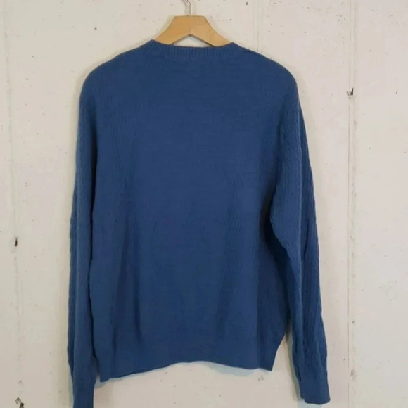 Consensus L blue cotton V-neck sweater - Picture 4 of 4